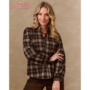 FOS Blouse Boho Ruit 7915 Bruin FOS Blouse Boho Ruit 7915 Bruin